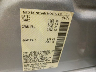 2022 Nissan Altima SV FWD