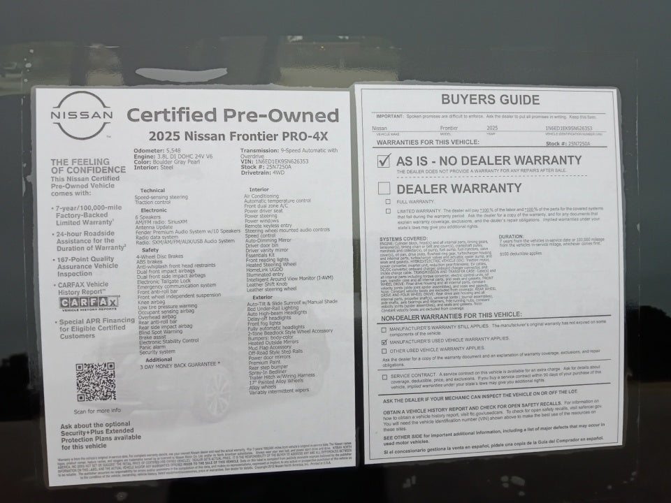 2025 Nissan Frontier PRO-4X