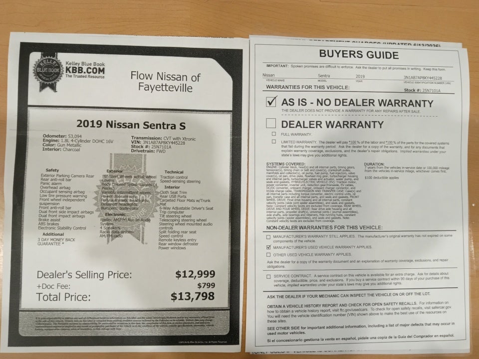 2019 Nissan Sentra S