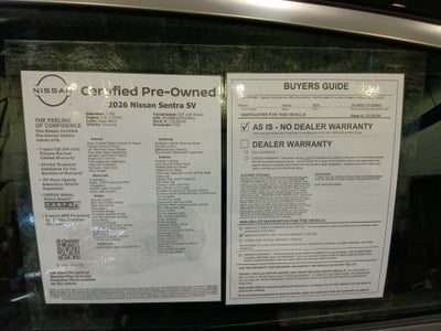 2026 Nissan Sentra SV
