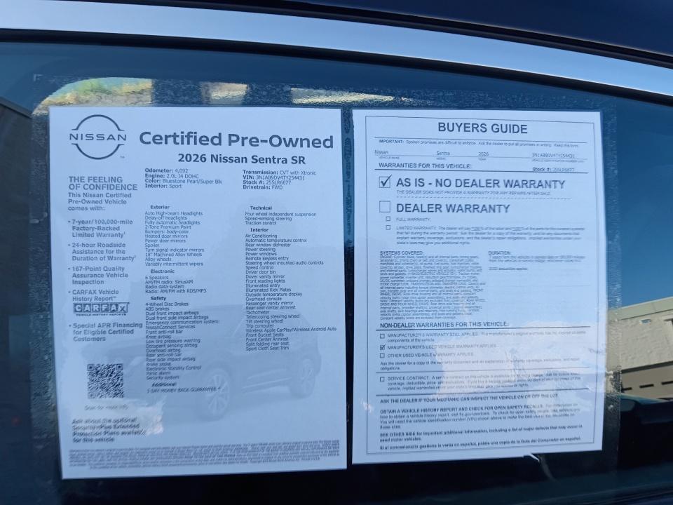 2026 Nissan Sentra SR