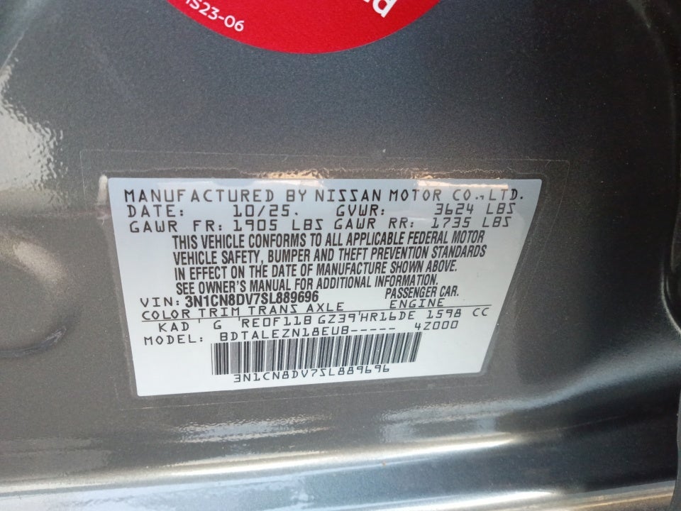 2025 Nissan Versa 1.6 S