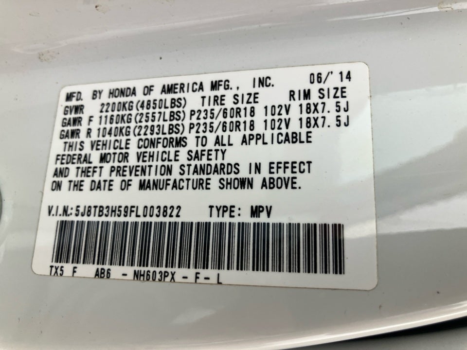 2015 Acura RDX Tech Pkg