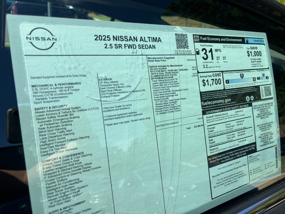 2025 Nissan Altima SR FWD