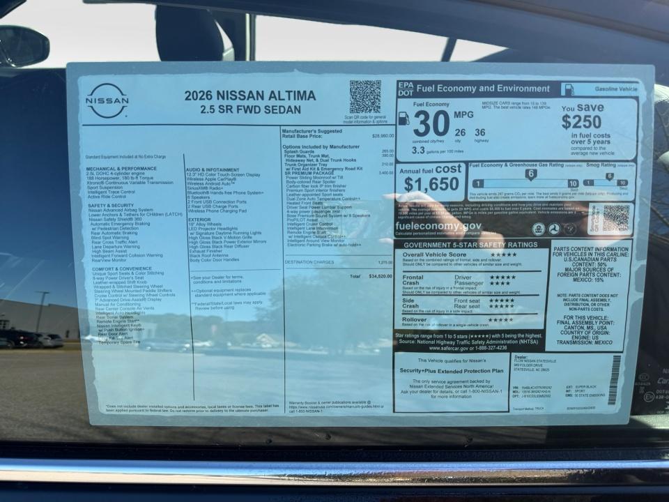 2026 Nissan Altima SR