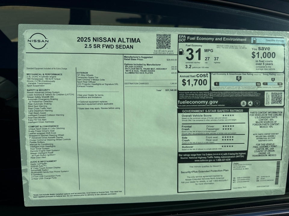 2025 Nissan Altima SR FWD