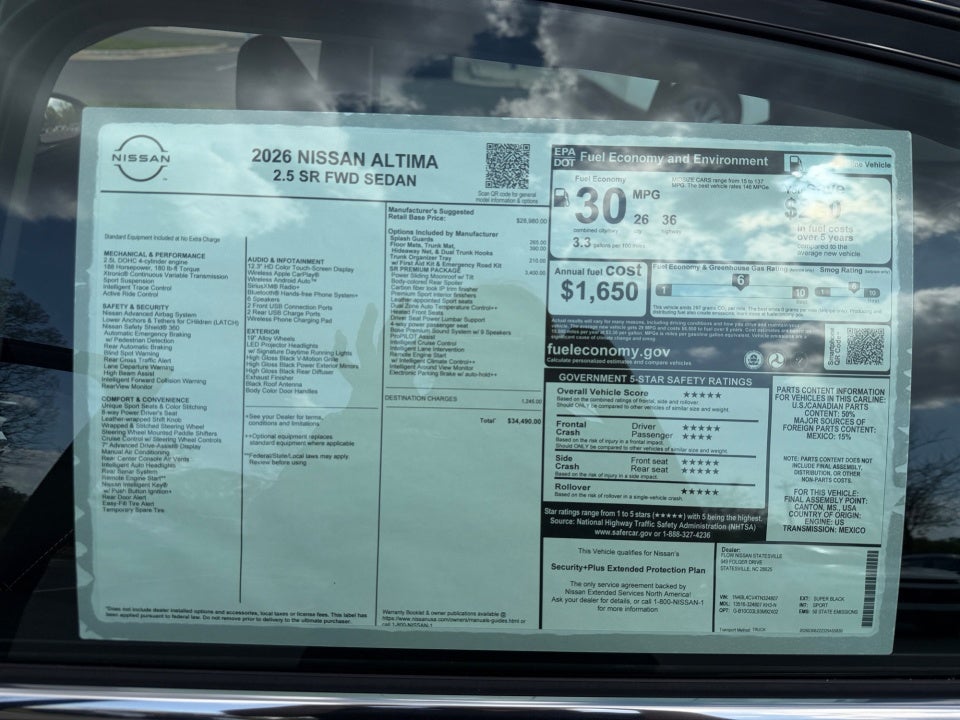 2026 Nissan Altima SR FWD