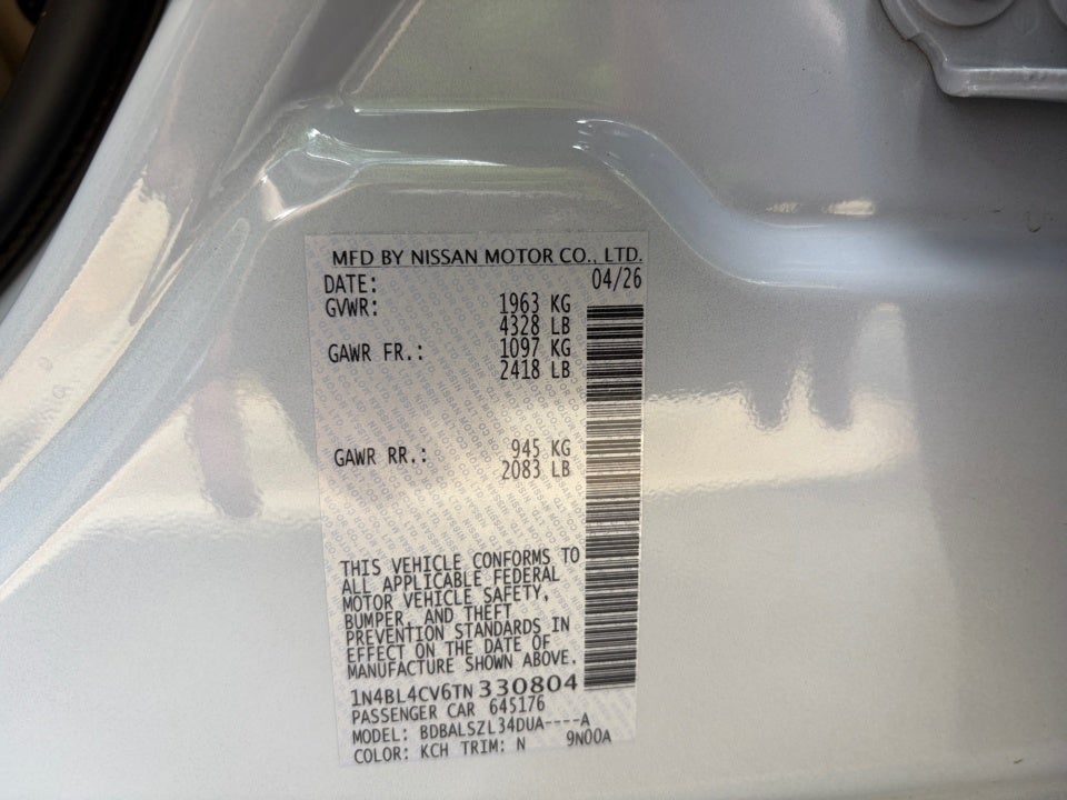 2026 Nissan Altima SR FWD