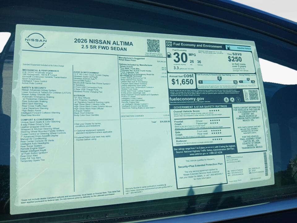 2026 Nissan Altima SR