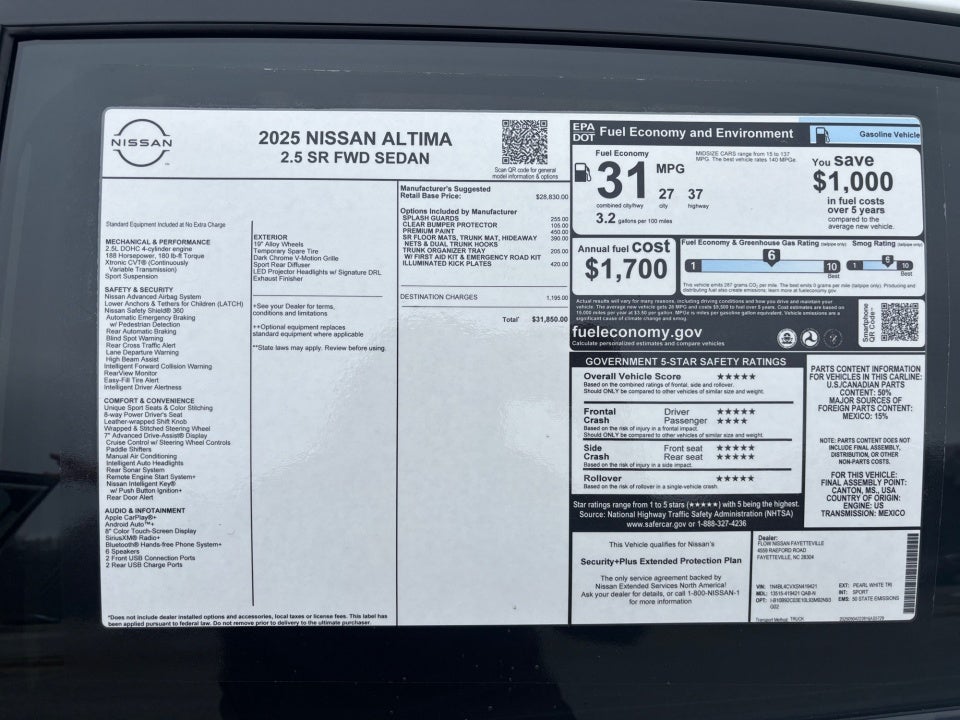 2025 Nissan Altima SR FWD