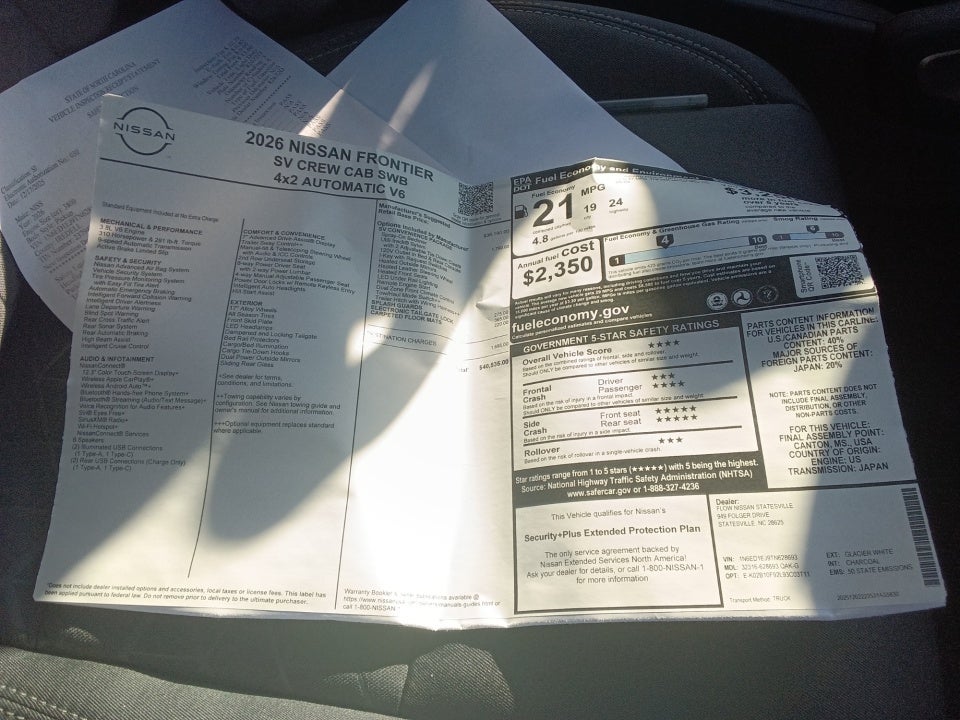 2026 Nissan Frontier Crew Cab SV 4x2