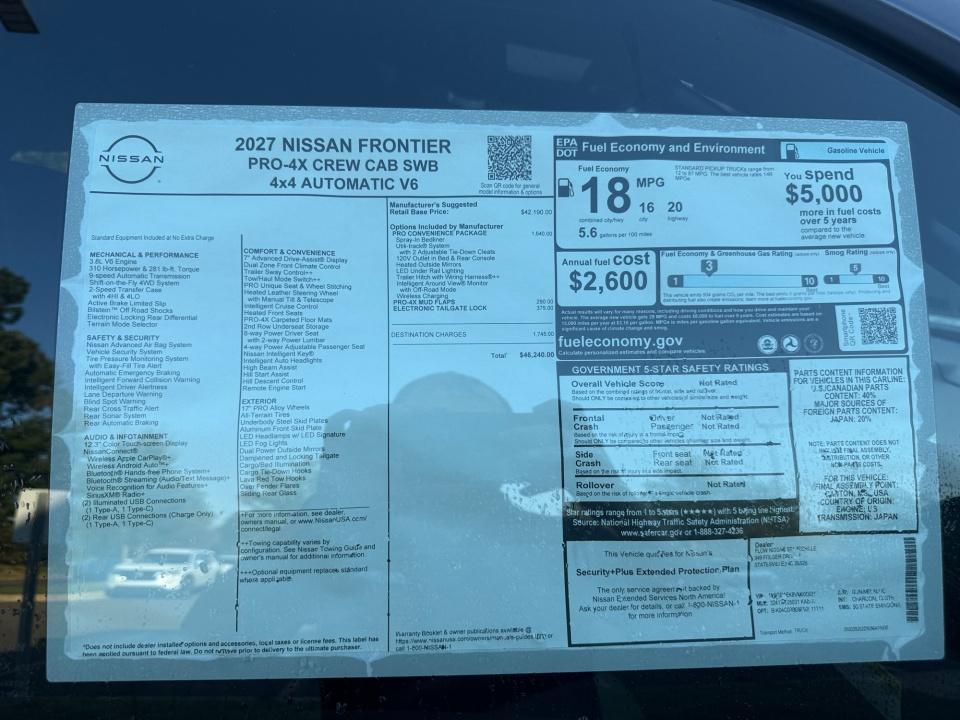 2027 Nissan Frontier PRO-4X