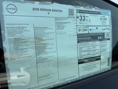 2026 Nissan Sentra S
