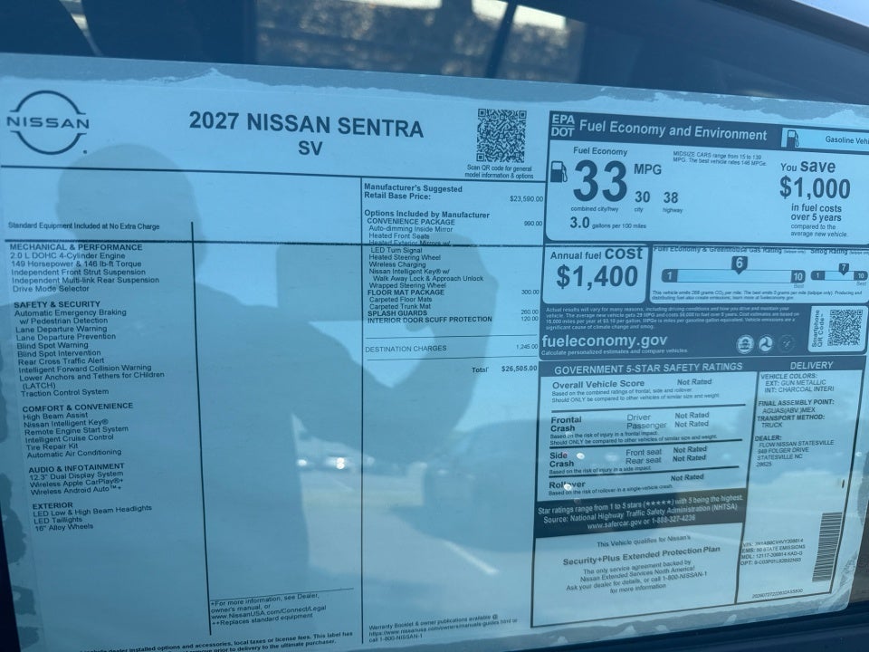 2027 Nissan Sentra SV