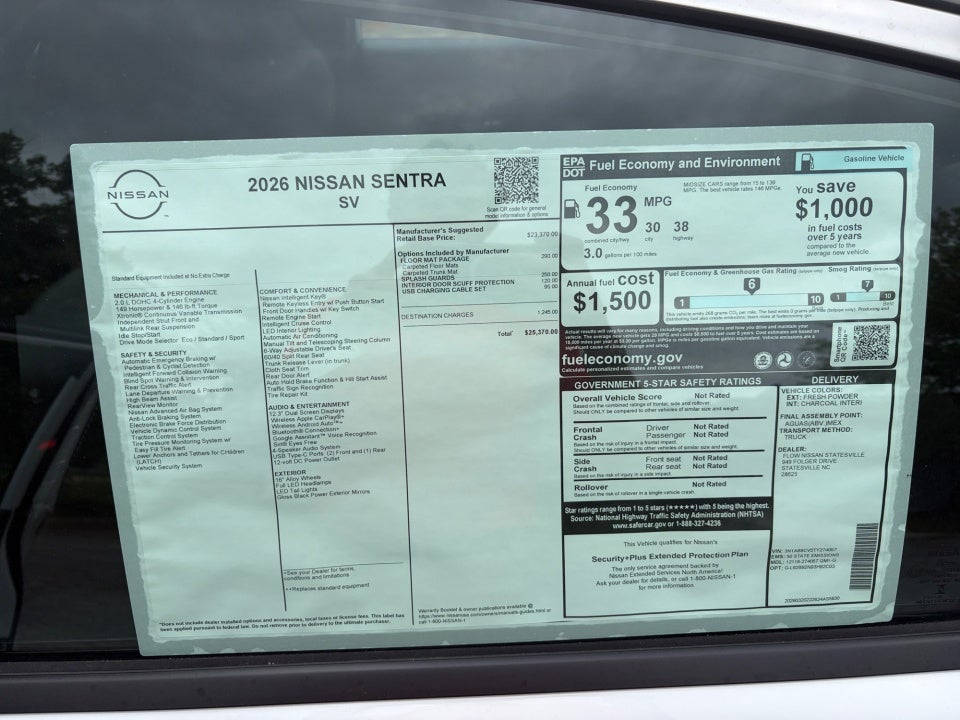 2026 Nissan Sentra SV