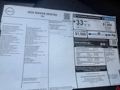 2026 Nissan Sentra SV