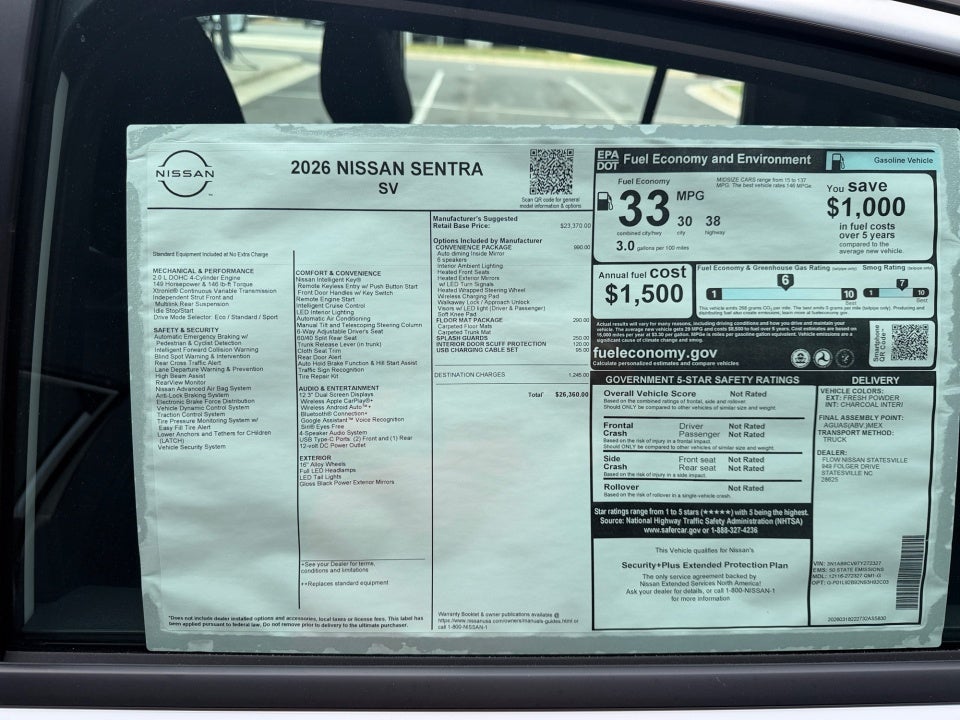 2026 Nissan Sentra SV