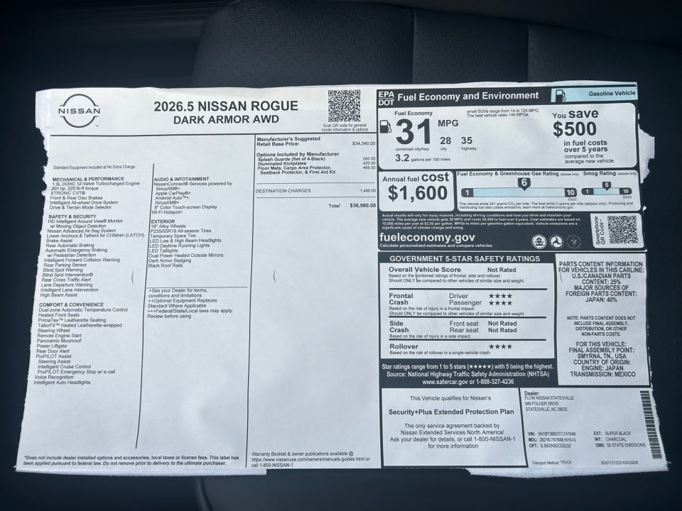 2026 Nissan Rogue Dark Armor