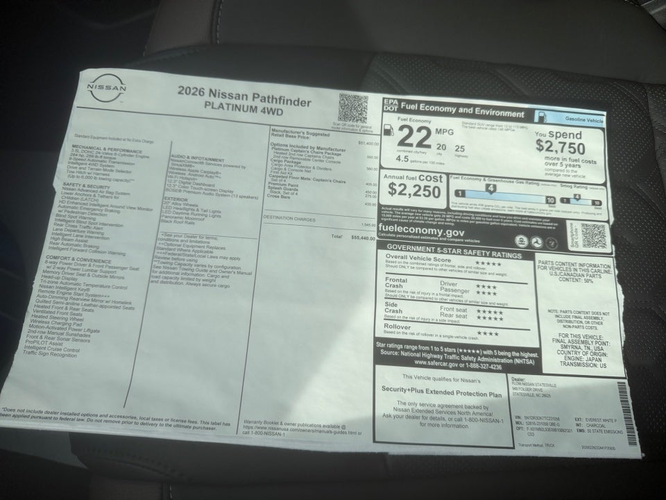 2026 Nissan Pathfinder Platinum