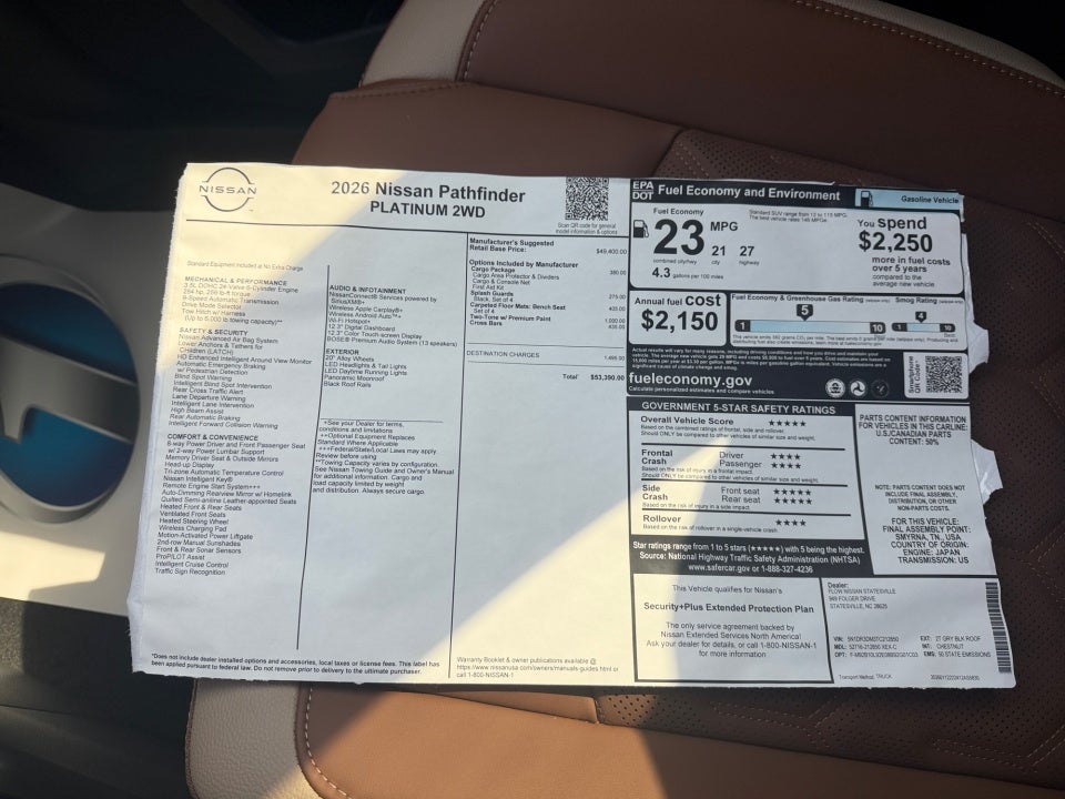 2026 Nissan Pathfinder Platinum