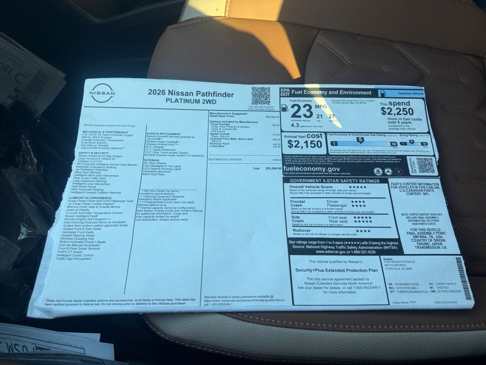 2026 Nissan Pathfinder Platinum