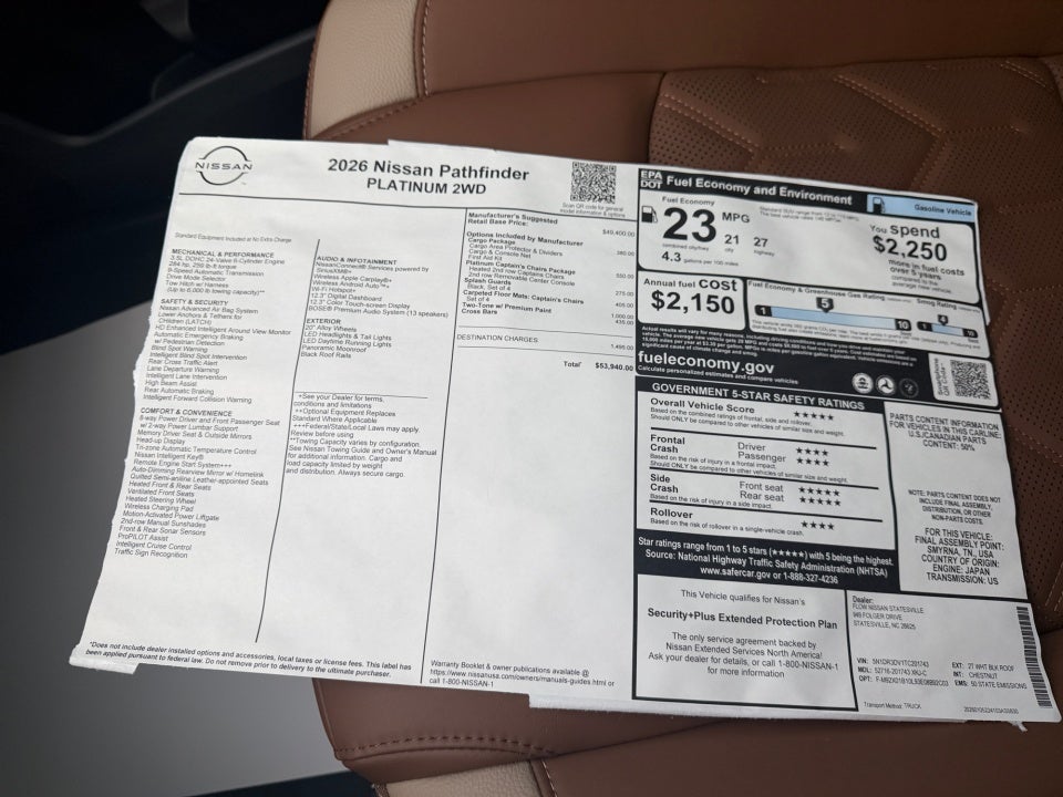 2026 Nissan Pathfinder Platinum