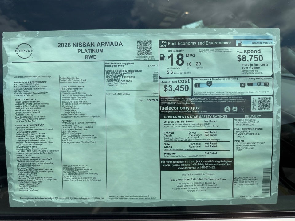 2026 Nissan Armada Platinum