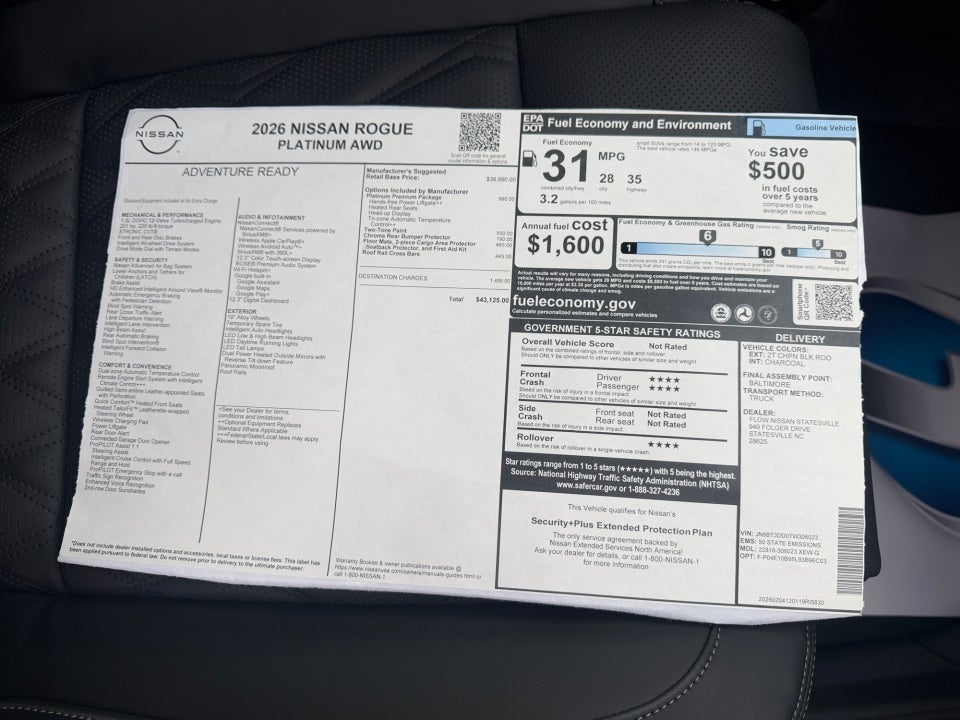 2026 Nissan Rogue Platinum