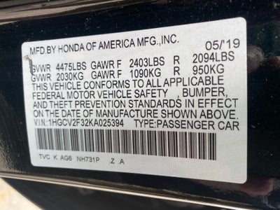2019 Honda Accord Sport 2.0T