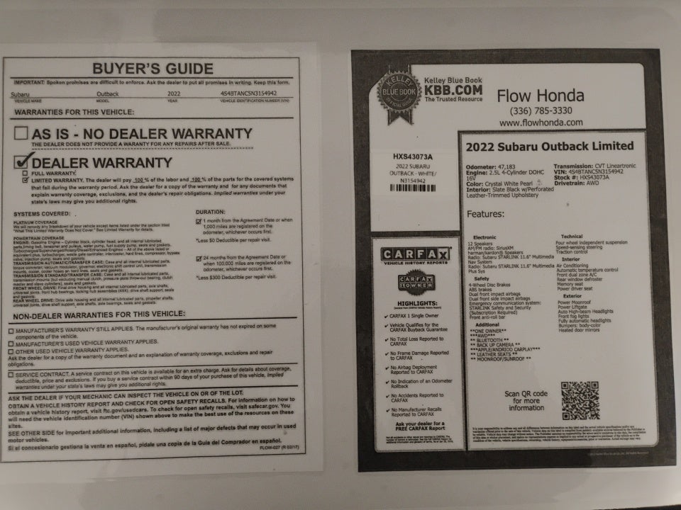 2022 Subaru Outback Limited