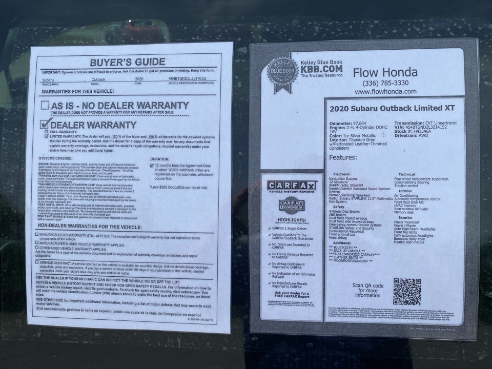 2020 Subaru Outback Limited XT