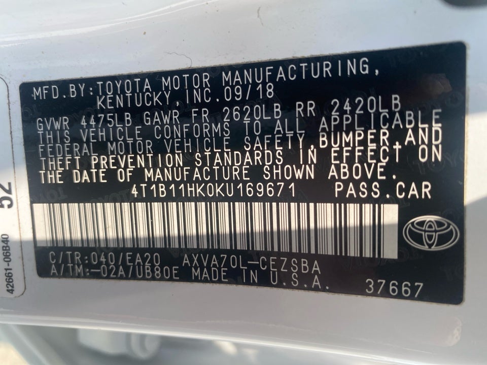 2019 Toyota Camry SE