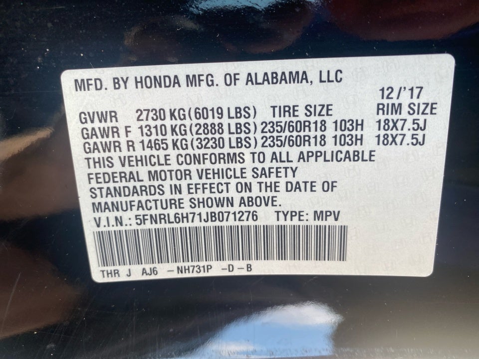 2018 Honda Odyssey EX-L