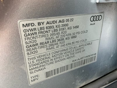 2022 Audi Q7 Premium 45 TFSI quattro Tiptronic
