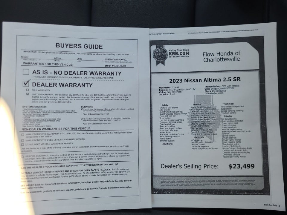 2023 Nissan Altima SR Intelligent AWD