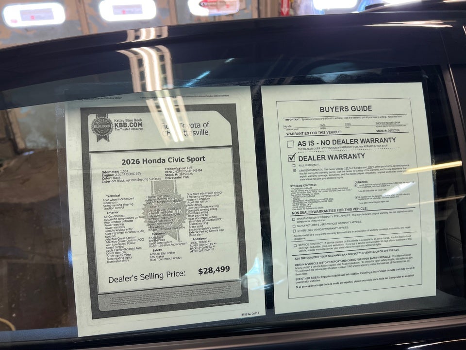 2026 Honda Civic Sedan Sport