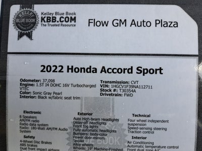 2022 Honda Accord Sport