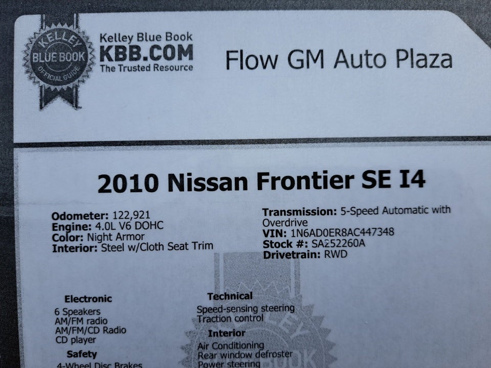 2010 Nissan Frontier SE