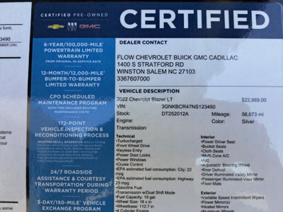 2022 Chevrolet Blazer FWD 2LT