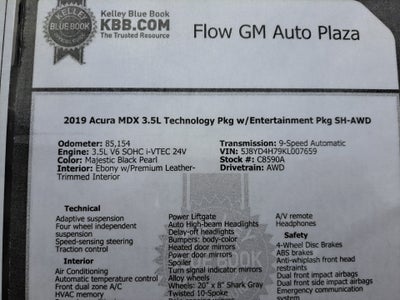 2019 Acura MDX Tech & Entertainment Pkgs