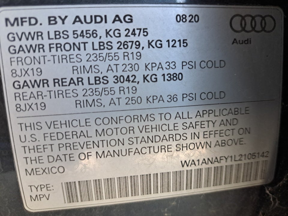 2020 Audi Q5 Premium 45 TFSI quattro S tronic