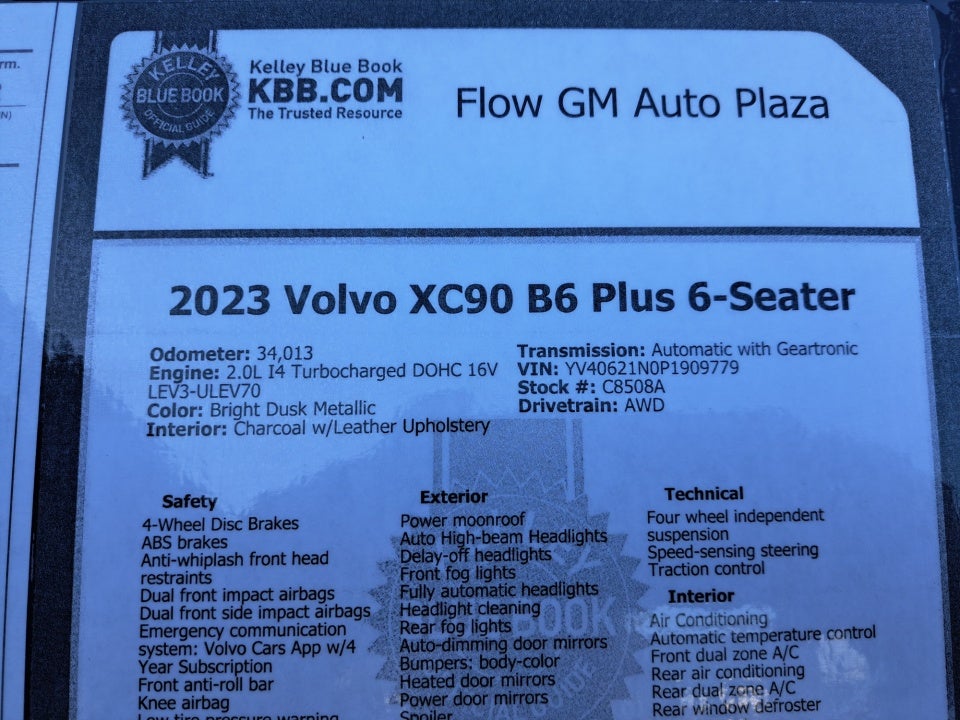 2023 Volvo XC90 B6 Plus 6-Seater