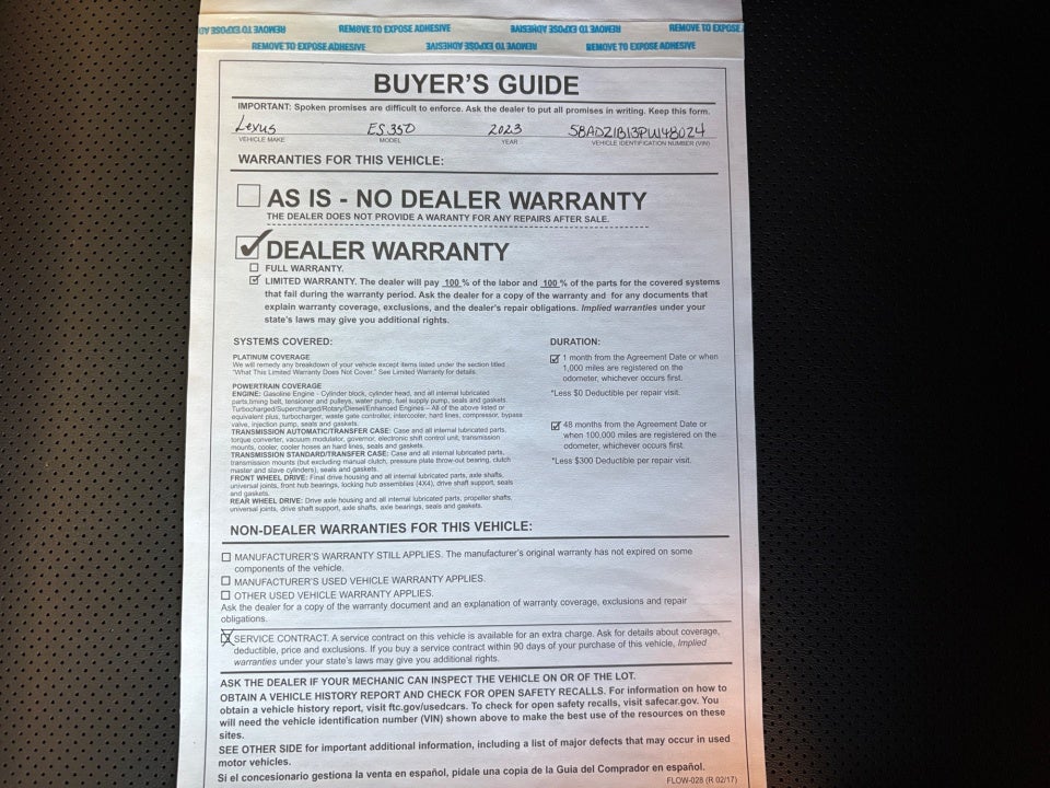 2023 Lexus ES 350 ES 350