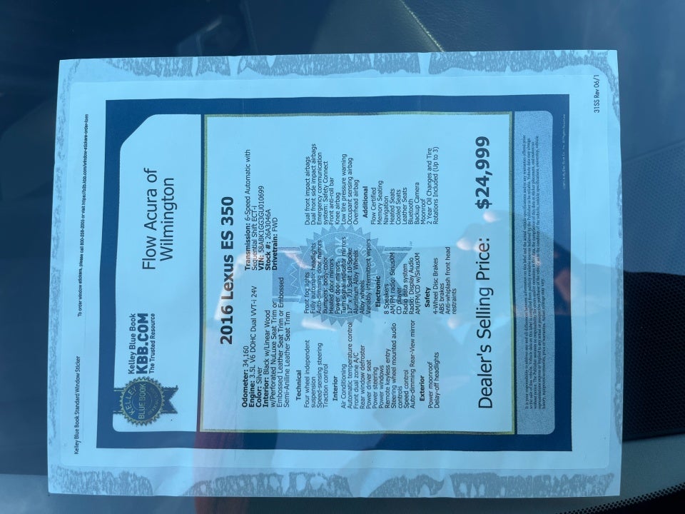 2016 Lexus ES 350 4dr Sdn