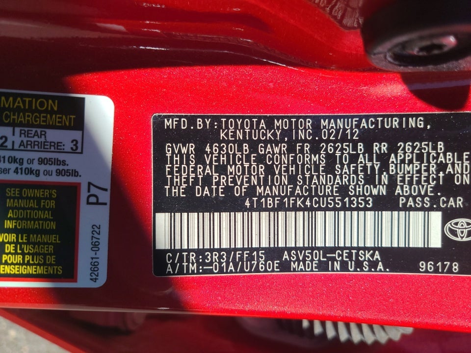 2012 Toyota Camry SE