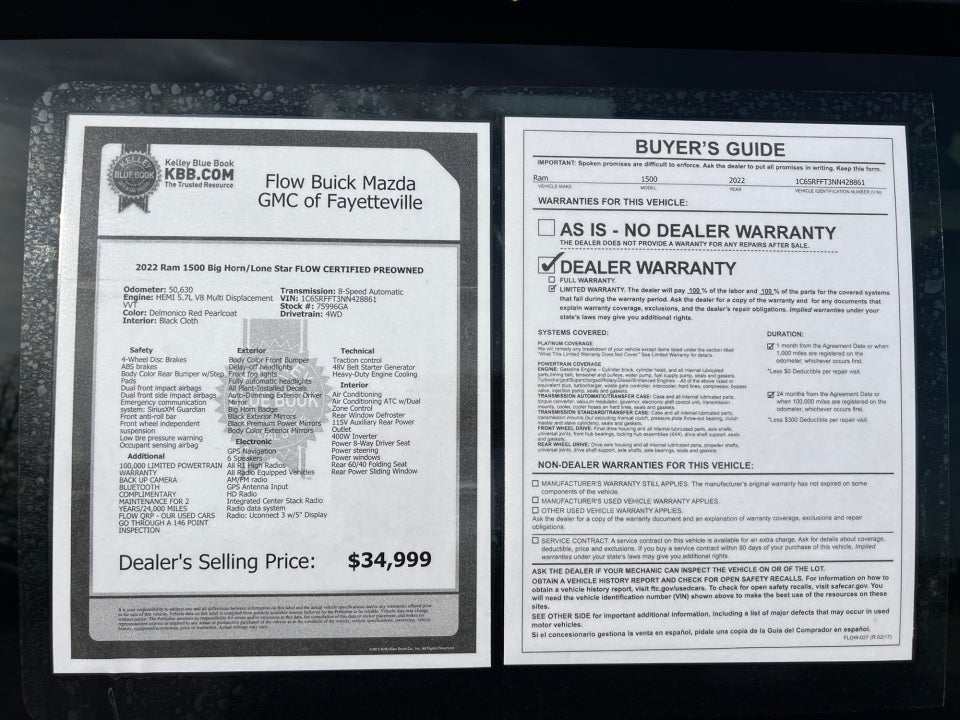 2022 RAM 1500 Big Horn Crew Cab 4x4 5'7" Box