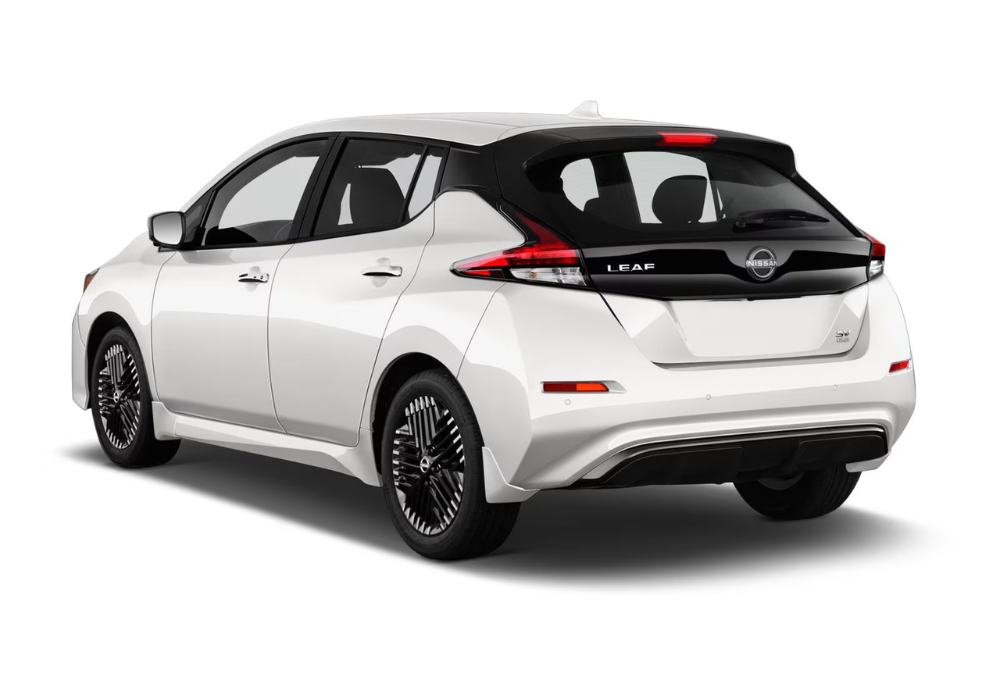 Rear exterior view of the new electric Nissan LEAF
