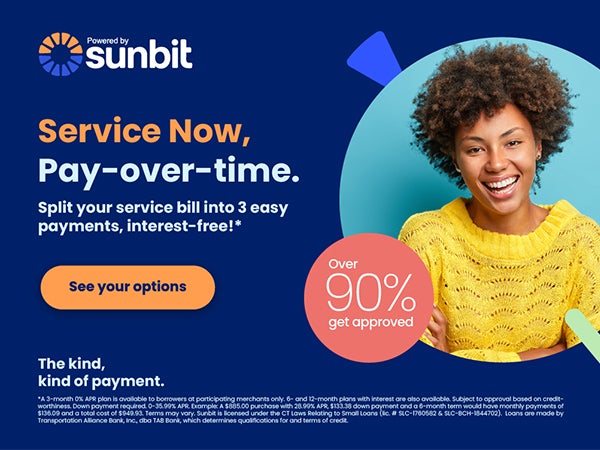 Service now, pay over time with Sunbit
